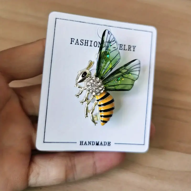 アクリル透明羽合金昆虫蜂動物ブローチピンコサージュスカーフ